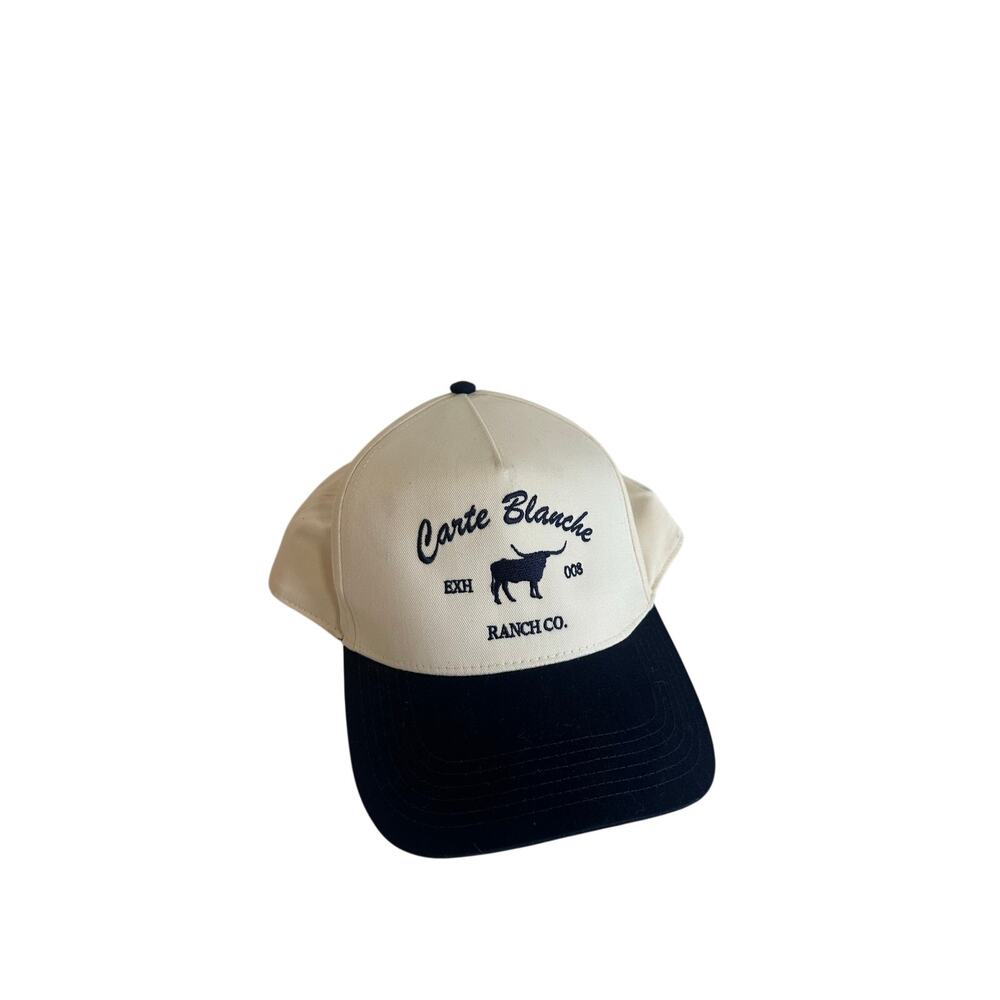 Revolve Carte Blanche Ranch Cattle Co SnapBack Trucker Hat Cream -Tiny Dirt Spot